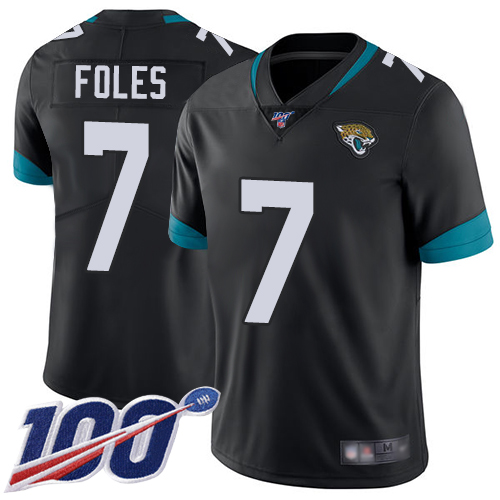 Jacksonville Jaguars #7 Nick Foles Black Team Color Youth Stitched NFL 100th Season Vapor Limited Jersey